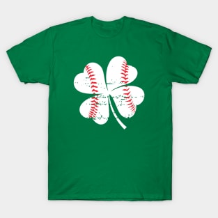 Lucky Baseball St Patricks Day Gift Men Catcher Shamrock T-Shirt